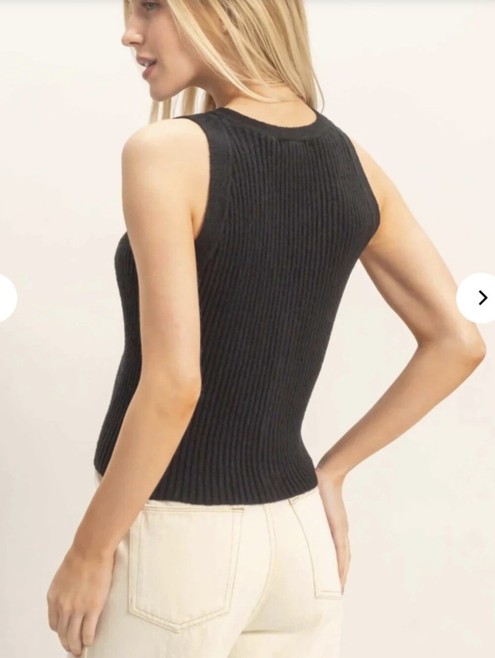 Miou Muse Button Ribbed Knit Top - Picture 3 of 11